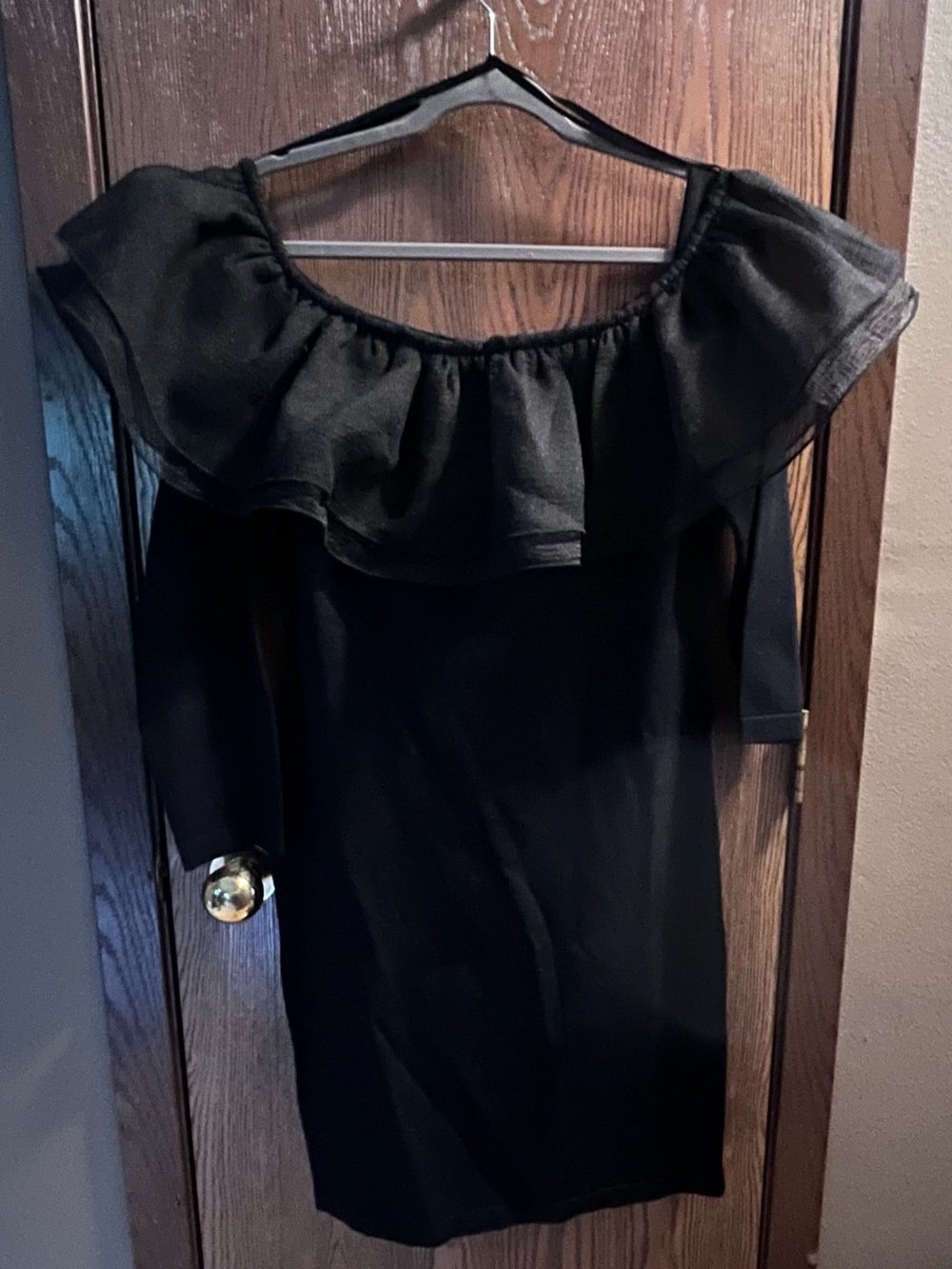 Ashley Stewart Black Off-Shoulder Ruffle Mini Dress new 14/16